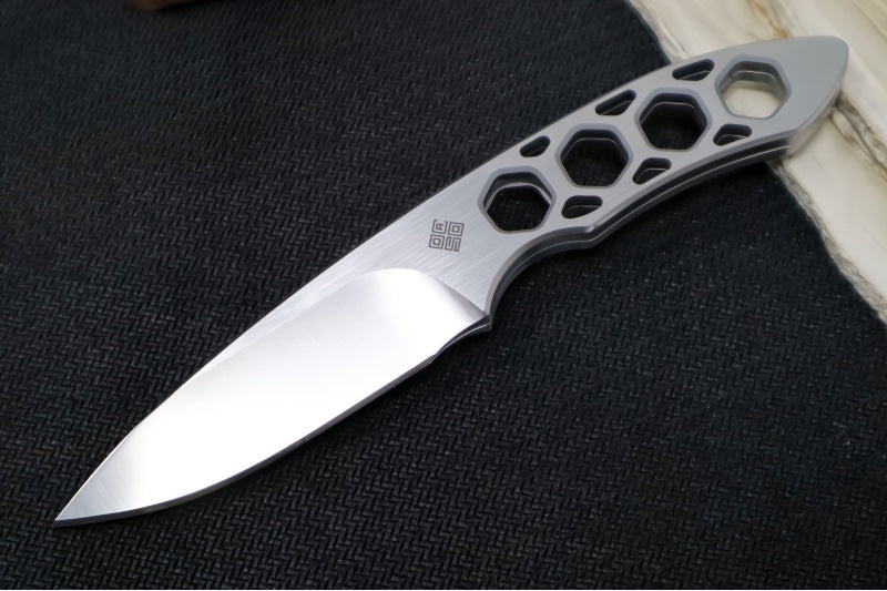 Ocaso Knives Duo Desk Knife - Japanese 420J2 Stainless Steel / Satin Finish / Walnut and Stainless Steel Stand - Northwest Knives