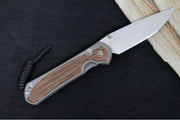 Chris Reeve Knives Small Sebenza 31 Glass Blasted LEFT HAND - Drop Point / Natural Canvas Micarta Inlay / CPM-Magnacut Steel S31-1661 - Northwest Knives
