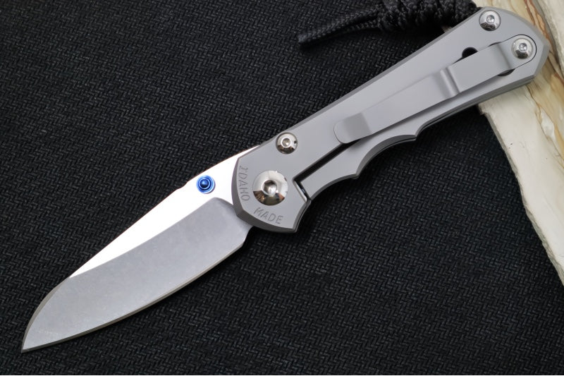Chris Reeve Knives Small Inkosi Glass Blasted LEFT HANDED - Insingo Blade / CPM-Magnacut Steel / Glass Blasted Titanium Handle SIN-1123