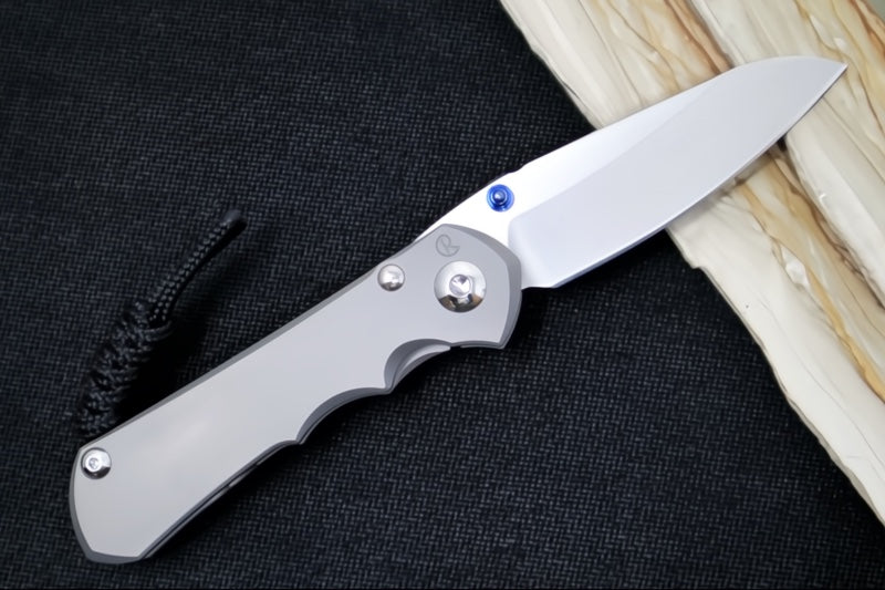 Chris Reeve Knives Small Inkosi Glass Blasted LEFT HANDED - Insingo Blade / CPM-Magnacut Steel / Glass Blasted Titanium Handle SIN-1123