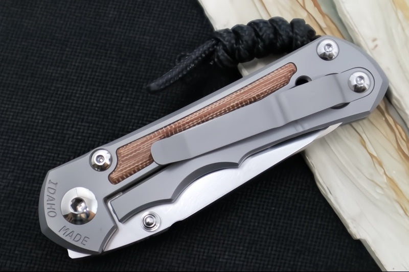 Chris Reeve Knives Small Inkosi Glass Blasted LEFT HANDED - Natural Micarta Inlays / CPM-Magnacut Steel / Insingo Blade SIN-1127