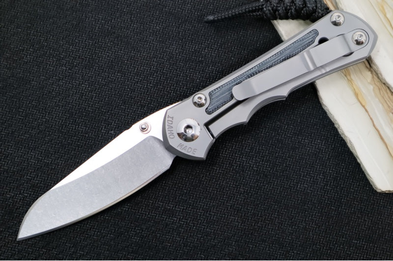 Chris Reeve Knives Small Inkosi Glass Blasted LEFT HANDED - Black Micarta Inlays / CPM-Magnacut Steel / Insingo Blade SIN-1125