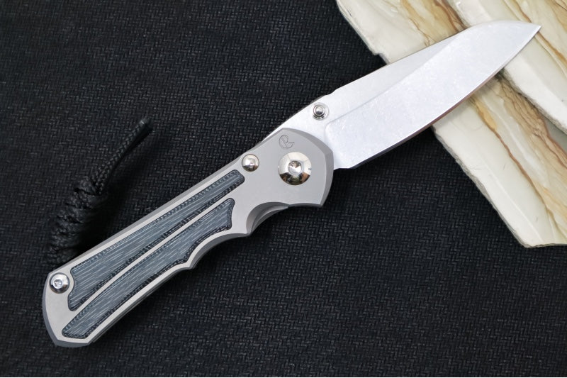 Chris Reeve Knives Small Inkosi Glass Blasted LEFT HANDED - Black Micarta Inlays / CPM-Magnacut Steel / Insingo Blade SIN-1125