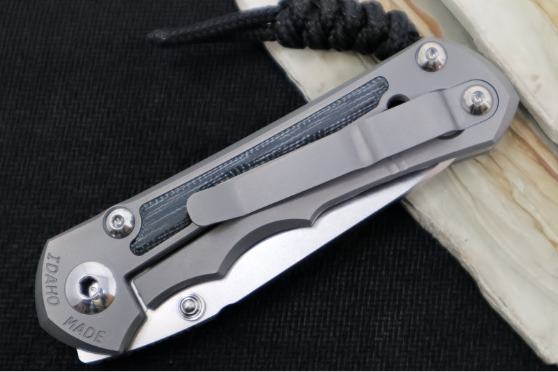 Chris Reeve Knives Small Inkosi Glass Blasted LEFT HANDED - Black Micarta Inlays / CPM-Magnacut Steel / Insingo Blade SIN-1125