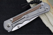 Chris Reeve Knives Large Inkosi Glass Blasted LEFT HAND - Drop Point Blade / CPM-Magnacut Steel / Glass Blasted Titanium Handle with Natural Micarta Inlay LIN-1119 - Northwest Knives