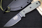 Esee Knives Model 3 - Black Canvas Micarta Handle / 1095 Steel / Black Textured Powdered Blade / Black Molded Polymer Sheath 3P-B - Northwest Knives