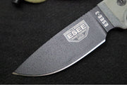 Esee Knives Model 3 - Black Canvas Micarta Handle / 1095 Steel / Black Textured Powdered Blade / Black Molded Polymer Sheath 3P-B - Northwest Knives