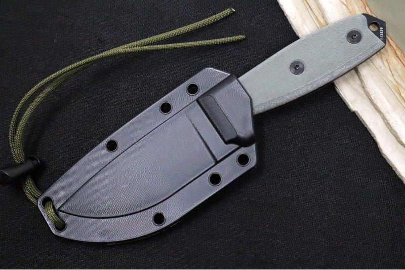 Esee Knives Model 3 - Black Canvas Micarta Handle / 1095 Steel / Black Textured Powdered Blade / Black Molded Polymer Sheath 3P-B - Northwest Knives