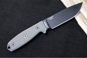 Esee Knives Model 4 - 3D Black Canvas Micarta Handle / 1095 Steel / Black Textured Powdered Coated Blade / Black Molded Polymer Sheath 4P-B - Northwest Knives