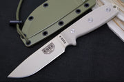Esee Knives Model 4 - 3D Tan Canvas Micarta Handle / 1095 Steel / Tan Textured Powdered Coated Blade / OD Green Molded Polymer Sheath 4P-DT - Northwest Knives