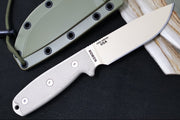 Esee Knives Model 4 - 3D Tan Canvas Micarta Handle / 1095 Steel / Tan Textured Powdered Coated Blade / OD Green Molded Polymer Sheath 4P-DT - Northwest Knives
