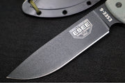 Esee Knives Model 6 - Black Canvas Micarta Handle / 1095 Steel / Black Textured Powdered Blade / Black Molded Polymer Sheath 6P-B - Northwest Knives