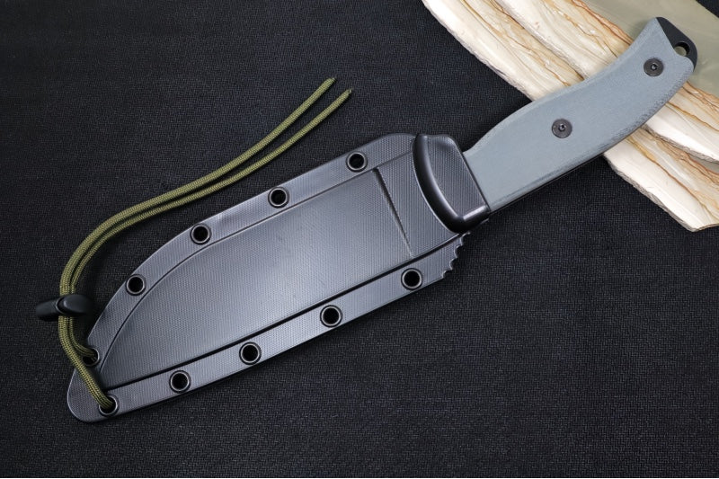 Esee Knives Model 6 - Black Canvas Micarta Handle / 1095 Steel / Black Textured Powdered Blade / Black Molded Polymer Sheath 6P-B - Northwest Knives