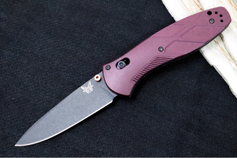 Benchmade 581BK-04 Barrage Assisted Open - Drop Point Blade / CPM-S30V Steel / Cobalt Cerakote Finish / Redstone Richlite Handle - Northwest Knives