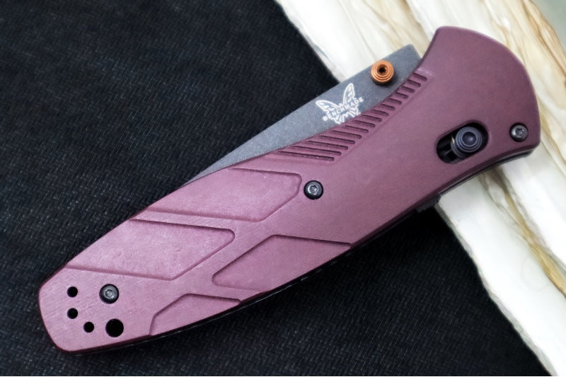 Benchmade 581BK-04 Barrage Assisted Open - Drop Point Blade / CPM-S30V Steel / Cobalt Cerakote Finish / Redstone Richlite Handle - Northwest Knives