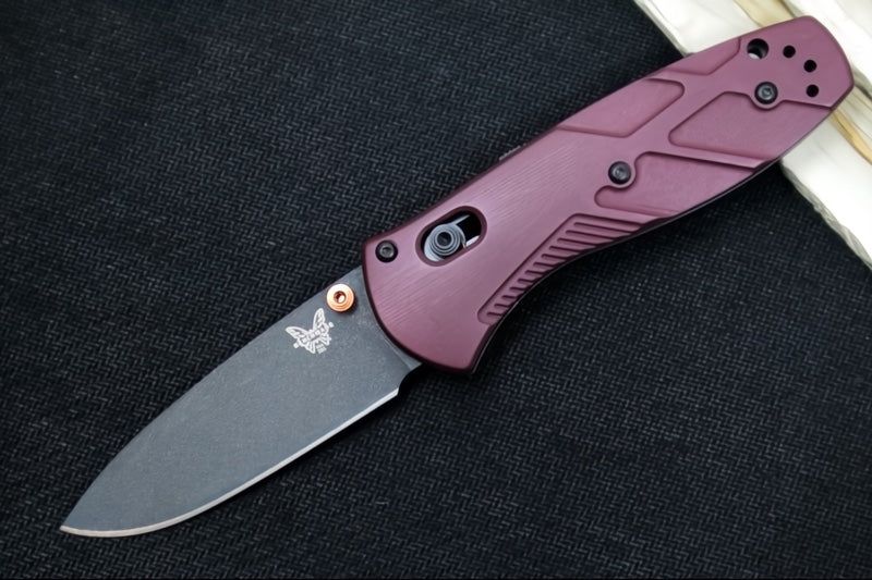 Benchmade 585BK-04 Mini-Barrage Assisted Open - CPM-S30V / Cobalt Cerakote Finish / Redstone Richlite Handle