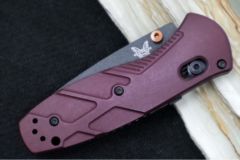 Benchmade 585BK-04 Mini-Barrage Assisted Open - CPM-S30V / Cobalt Cerakote Finish / Redstone Richlite Handle