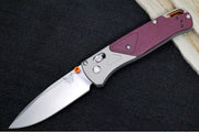 Benchmade 535-09 Bugout - CPM-S90V Steel / Drop Point Blade / Stonewashed Finish / Grey Aluminum & Red Richlite Handle - Northwest Knives