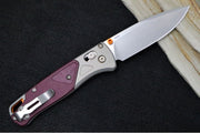 Benchmade 535-09 Bugout - CPM-S90V Steel / Drop Point Blade / Stonewashed Finish / Grey Aluminum & Red Richlite Handle - Northwest Knives