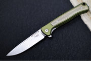 Lionsteel Skinny Integral Flipper - Drop Point Blade / CPM-Magnacut Steel / Green Aluminum Handles with Green Canvas Micarta Inlay SK01AGS - Northwest Knives