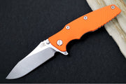 Rick Hinderer Knives Eklipse 3.5" - Hollow Ground Slicer Blade / CPM-S45VN Steel / Orange G-10 & Titanium Handle ZC00062463 - Northwest Knives
