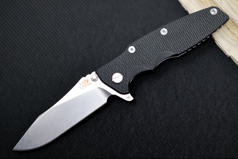 Rick Hinderer Knives Eklipse 3.5" - Hollow Ground Slicer Blade / CPM-S45VN Steel / Black G-10 & Titanium Handle ZC00062464