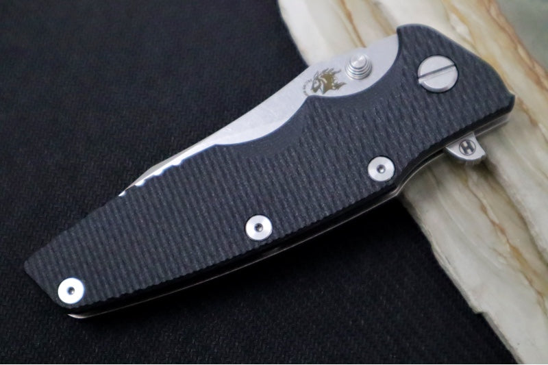 Rick Hinderer Knives Eklipse 3.5" - Hollow Ground Slicer Blade / CPM-S45VN Steel / Black G-10 & Titanium Handle ZC00062464
