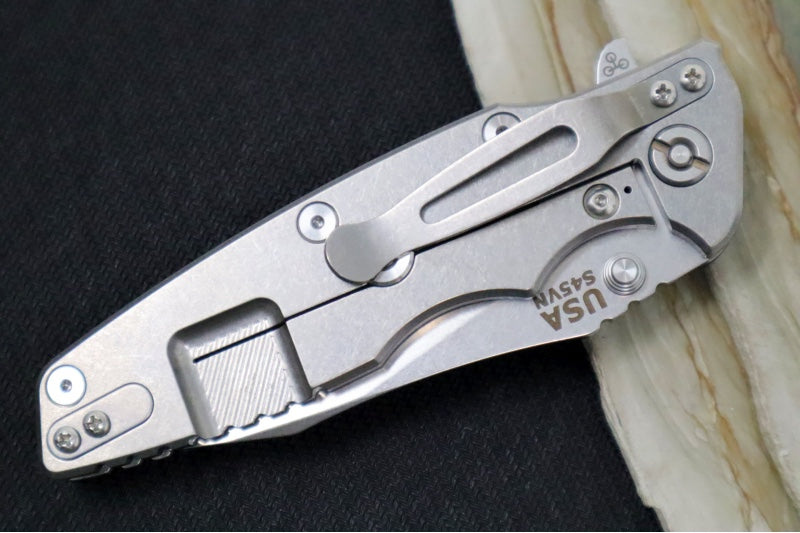 Rick Hinderer Knives Eklipse 3.5" - Hollow Ground Slicer Blade / CPM-S45VN Steel / Black G-10 & Titanium Handle ZC00062464