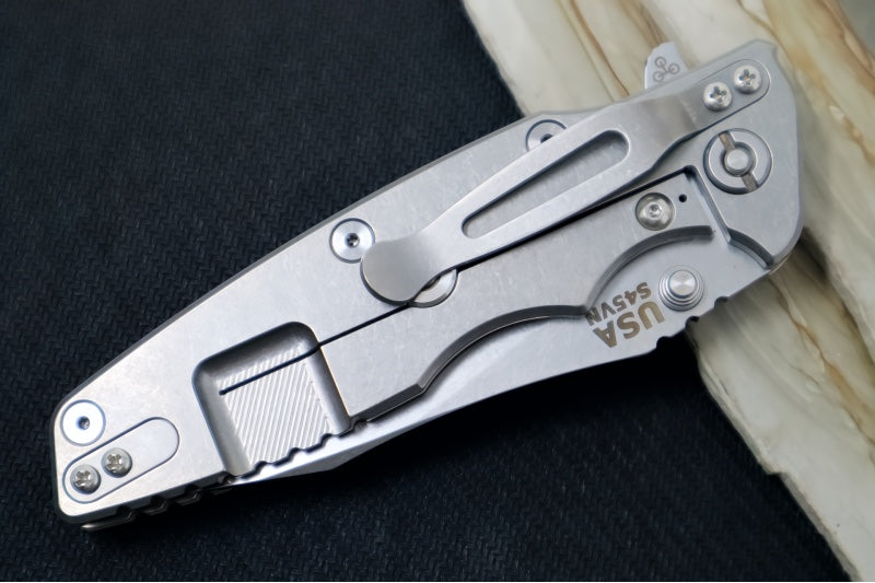 Rick Hinderer Knives Eklipse 3.5" - Hollow Ground Slicer Blade / CPM-S45VN Steel / Coyote Tan G-10 & Titanium Handle ZC00062462