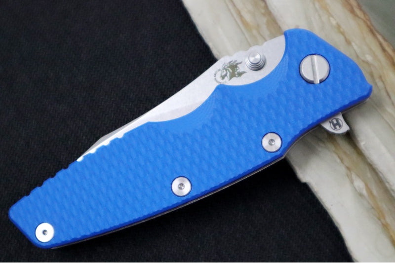 Rick Hinderer Knives Eklipse 3.5" - Hollow Ground Slicer Blade / CPM-S45VN Steel / Blue G-10 & Titanium Handle ZC00062461