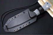Lionsteel T6 Fixed Blade Hunting Knife - Black Canvas Micarta Handle / Stonewash Finish / CPM-3V Steel T6-CVB-3V - Northwest Knives