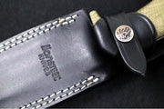 Lionsteel T5 Fixed Blade -  Green Canvas Micarta Handle / Niolox Steel / Black Leather Sheath T5 CVG - Northwest Knives
