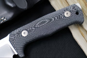 Lionsteel T5 Fixed Blade -  Black Canvas Micarta Handle / Niolox Steel / Black Leather Sheath T5 CVB - Northwest Knives