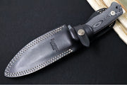 Lionsteel T5 Fixed Blade -  Black Canvas Micarta Handle / Niolox Steel / Black Leather Sheath T5 CVB - Northwest Knives
