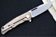 Lionsteel Q4ttro Flipper - Drop Point Blade / CPM-Magnacut Steel / Bronze Anodized Titanium Handle with Fat Carbon Fiber Inlays Q4 BR - Northwest Knives