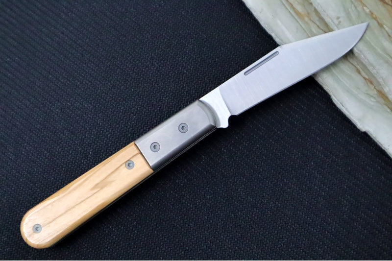 Lionsteel Barlow Slipjoint - Olive Wood Handle / M390 Steel / Clip Point Blade / Satin Finish CK0112UL - Northwest Knives