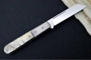 Lionsteel Barlow Slipjoint - Ram Horn Handle / M390 Steel / Sheepsfoot Blade / Satin Finish CK0115RM - Northwest Knives