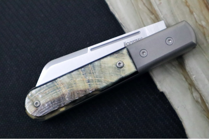 Lionsteel Barlow Slipjoint - Ram Horn Handle / M390 Steel / Sheepsfoot Blade / Satin Finish CK0115RM - Northwest Knives