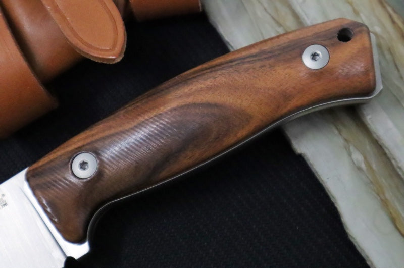 Lionsteel M2M Hunting Knife w/ Santos Wood Handle - Fixed Blade M2MST