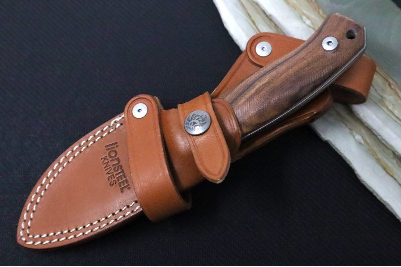 Lionsteel M2M Hunting Knife w/ Santos Wood Handle - Fixed Blade M2MST