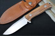 Lionsteel M5 Fixed Blade -  Santos Wood Handle / Sleipner Steel / Brown Leather Sheath M5 ST - Northwest Knives