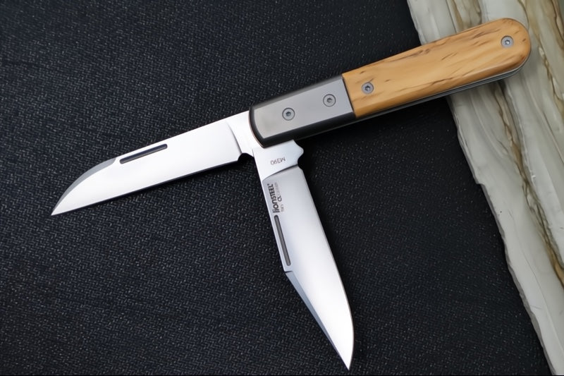 Lionsteel Barlow Slipjoint - Olive Wood Handle / M390 Steel / Clip Point & Warhorse Blade / Satin Finish CK0122UL