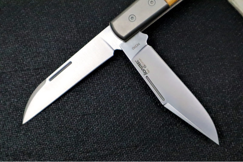 Lionsteel Barlow Slipjoint - Olive Wood Handle / M390 Steel / Clip Point & Warhorse Blade / Satin Finish CK0122UL - Northwest Knives