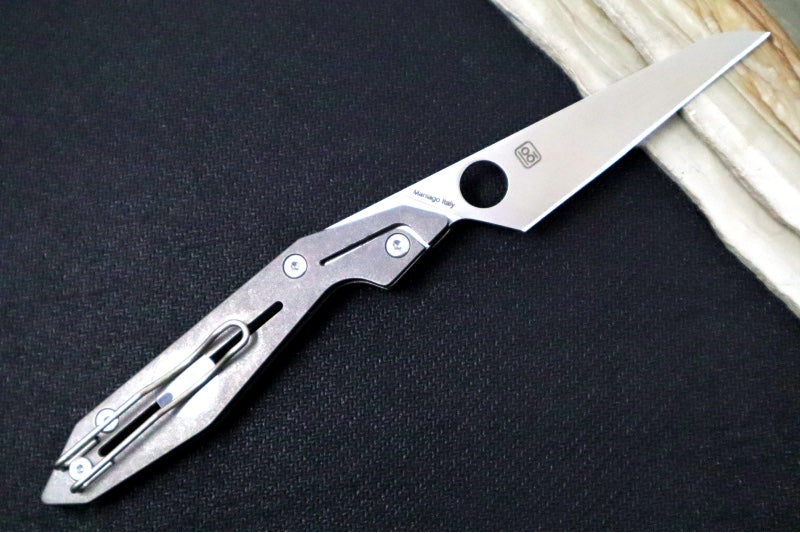 Spyderco NAND - Full Titanium Handle / M398 Steel / Satin Finish / Drop Point Blade C270TIP - Northwest Knives