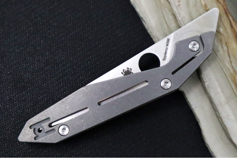 Spyderco NAND - Full Titanium Handle / M398 Steel / Satin Finish / Drop Point Blade C270TIP - Northwest Knives