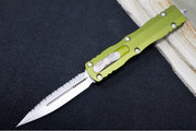 Microtech Dirac OTF - Dagger Blade with Full Serrations / Satin Finish / OD Green Aluminum Handle 225-6OD - Northwest Knives