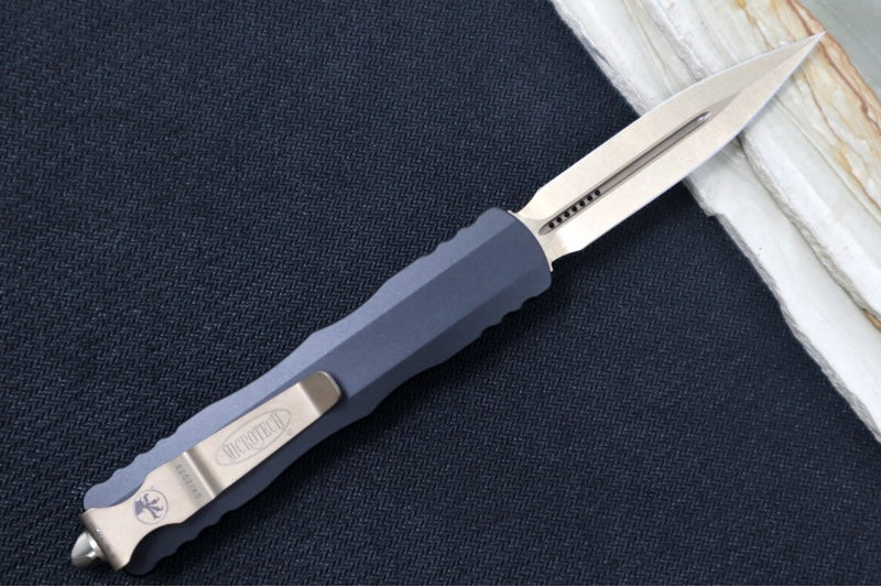 Microtech Dirac OTF - Double Edge / Bronzed Blade & Hardware / Black Anodized Aluminum Handle 225-13