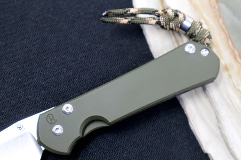 Chris Reeve Knives Small Sebenza 31 NWK Exclusive - Drop Point Blade / CPM-Magnacut Steel / OD Green Cerakote Handle / Camo Lanyard S31-1699