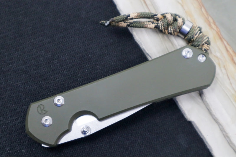 Chris Reeve Knives Small Sebenza 31 NWK Exclusive - Drop Point Blade / CPM-Magnacut Steel / OD Green Cerakote Handle / Camo Lanyard S31-1699