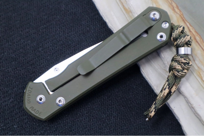 Chris Reeve Knives Small Sebenza 31 NWK Exclusive - Drop Point Blade / CPM-Magnacut Steel / OD Green Cerakote Handle / Camo Lanyard S31-1699 - Northwest Knives